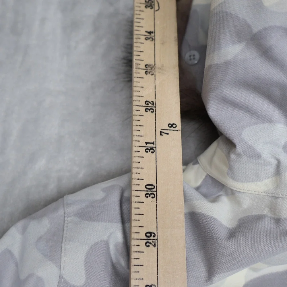 Eddie Bauer Down Jacket Womens Small White Camo Faux Fur Trim Insulated Parka